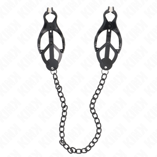 KINK - JAPANESE CLOVER NIPPLE CLAMPS WITH CHAIN BLACK 30 CM - Image 2