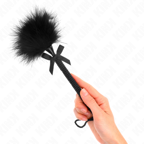 KINK - NYLON ROPE WAND WITH TICKLE FEATHERS AND BLACK BOW 25 CM - Image 3
