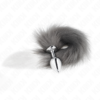 KINK - ANAL PLUG SIZE M 8 X 3.5 CM WITH SYNTHETIC TAIL 40 CM GREY AND WHITE - Image 2
