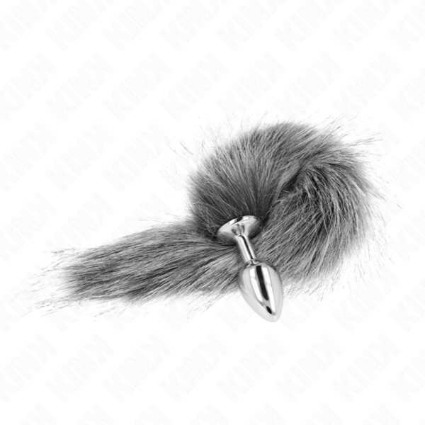 KINK - ANAL PLUG SIZE S 7 X 3 CM WITH SYNTHETIC TAIL 40 CM GREY - Image 2