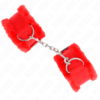 KINK - FURRY LINED WRIST RESTRAINTS RED ADJUSTABLE 17-31 CM X 7 CM - Image 2