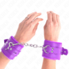 KINK - FUR LINED WRIST RESTRAINTS WITH SQUARE HOLES PURPLE AND PURPLE BELT ADJUSTABLE 17-29 CM X 6 CM - Image 4
