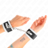 KINK - BLACK WRIST RESTRAINTS WITH WHITE DECORATE LACE ADJSUTABLE 20-23 CM X 5.5 CM - Image 4