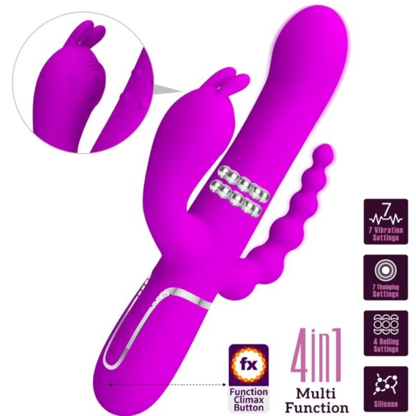 PRETTY LOVE - CAMMY TRIPLE VIBRATOR MULTIFUNCTION 4 IN 1 PINK - Image 9