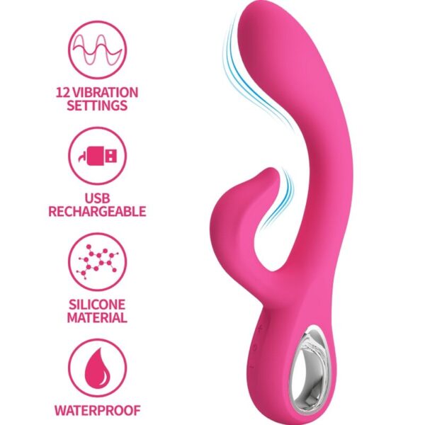 PRETTY LOVE - FRITZ RABBIT VIBRATOR 12 VIBRATIONS PINK - Image 2