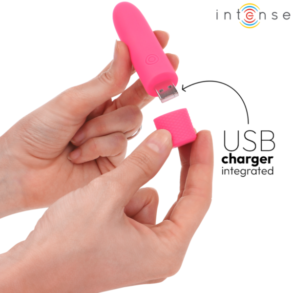 INTENSE - SYMONE USB RECHARGEABLE VIBRATING BULLET 8 VIBRATIONS PINK 10 X 2.2 CM - Image 6