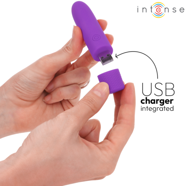 INTENSE - SYMONE USB RECHARGEABLE VIBRATING BULLET 8 VIBRATIONS PURPLE 10 X 2.2 CM - Image 6