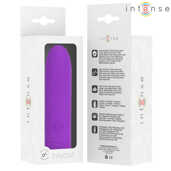 INTENSE - SYMONE USB RECHARGEABLE VIBRATING BULLET 8 VIBRATIONS PURPLE 10 X 2.2 CM - Image 8
