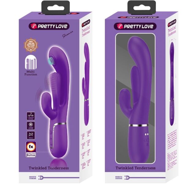 PRETTY LOVE - SHANIA TRIPLE RABBIT VIBRATOR MULTIFUNCTION PURPLE - Image 11