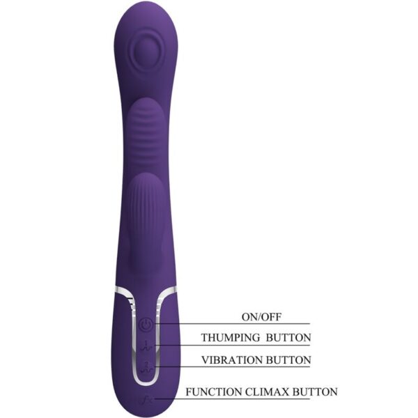 PRETTY LOVE - SHANIA TRIPLE RABBIT VIBRATOR MULTIFUNCTION PURPLE - Image 8