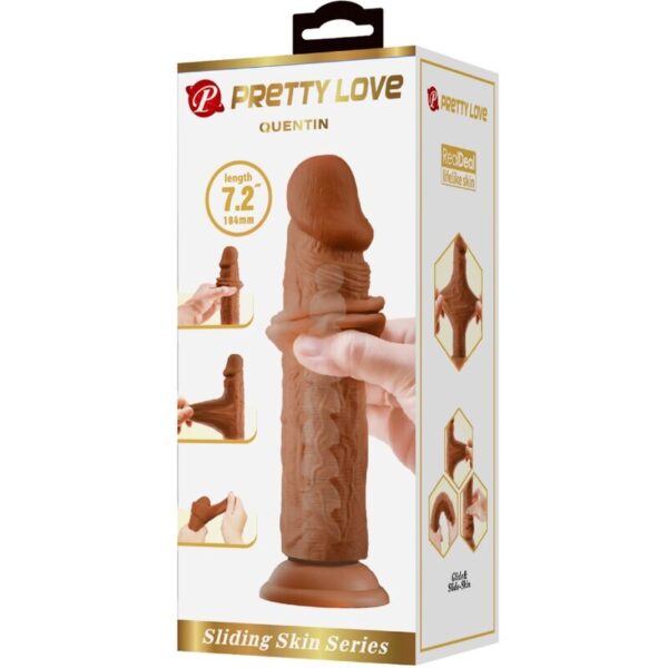 PRETTY LOVE - QUENTIN REALISTIC DILDO 18 CM BROWN - Image 6