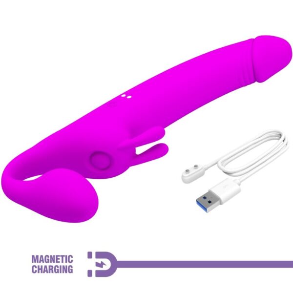 PRETTY LOVE - ZANINI STRAPLESS STRAP-ON 10 VIBRATIONS PURPLE - Image 7