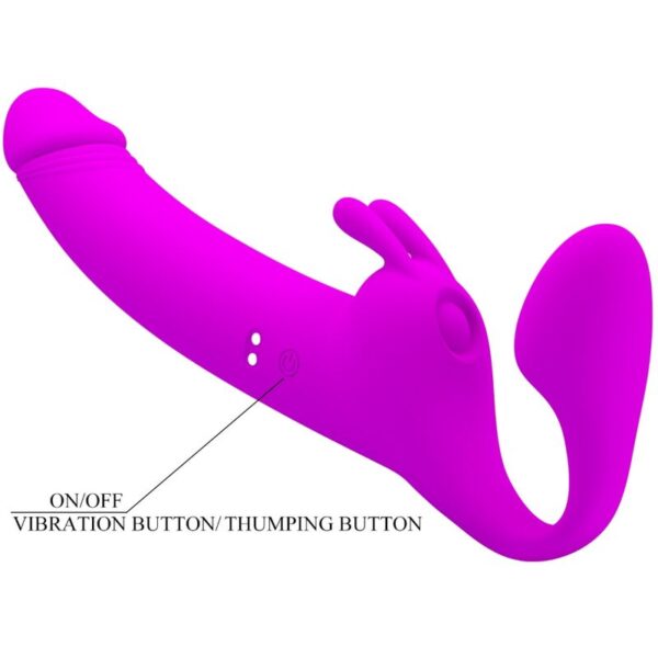 PRETTY LOVE - ZANINI STRAPLESS STRAP-ON 10 VIBRATIONS PURPLE - Image 6