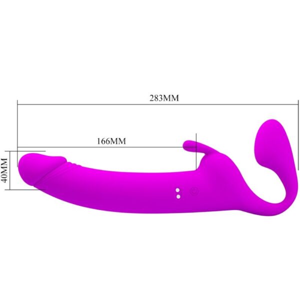 PRETTY LOVE - ZANINI STRAPLESS STRAP-ON 10 VIBRATIONS PURPLE - Image 8