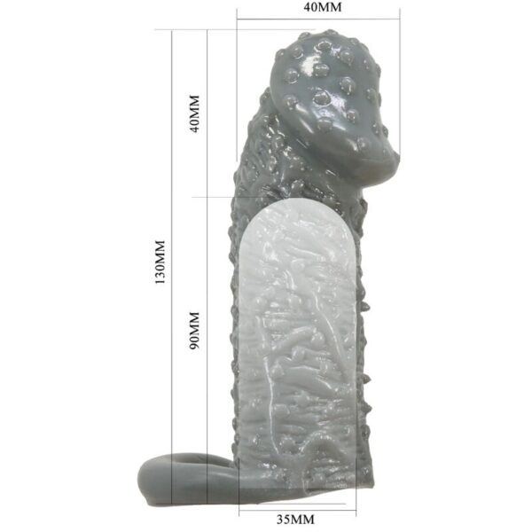 PRETTY LOVE - REALISTIC PENIS ENLARGER AND DELAY SLEEVE MODEL 2 GREY - Image 7