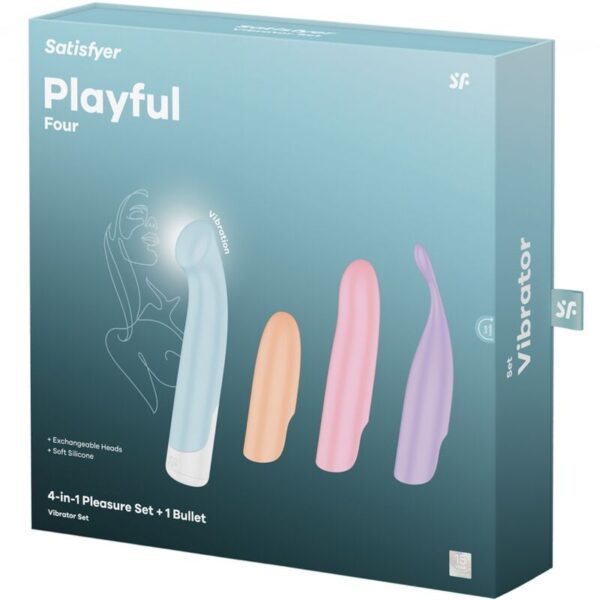 SATISFYER - PLAYFUL FOUR SET VIBRATORS 4 IN 1 + POWER BULLET - Image 9