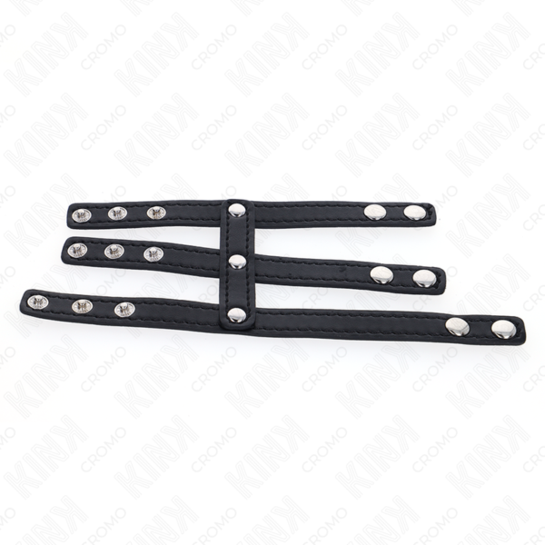 KINK - TRIPLE LEATHER PENIS RING WITH PRESSURE CLOSURE - Image 7