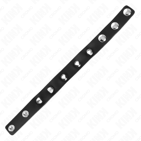 KINK - LEATHER PENIS RING WITH PRESSURE CLOSURE RED LINING 21 X 1.5 CM - Image 5