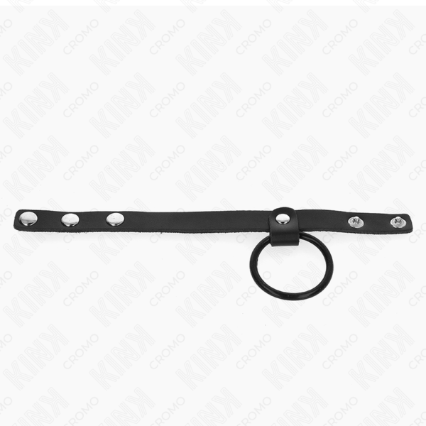 KINK - SILICONE PENIS RING 3.8 CM AND LEATHER BALL DIVIDER 22 X 1.5 CM - Image 3