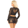 LEG AVENUE - SHINY NET CROP + MINI SKIRT BLACK - Image 4