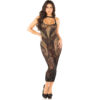 LEG AVENUE - SEAMLESS FITTED LONG DRESS BLACK ONE SIZE - Image 2