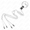 KINK - TRIPLE CHROME METAL PENIS RING 3 CM TO 4.5 CM WITH 26 CM METAL CHAIN AND NIPPLE CLIPS - Image 4