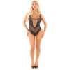 LEG AVENUE - DIAMOND FISHNET BODYSUIT BLACK ONE SIZE - Image 6
