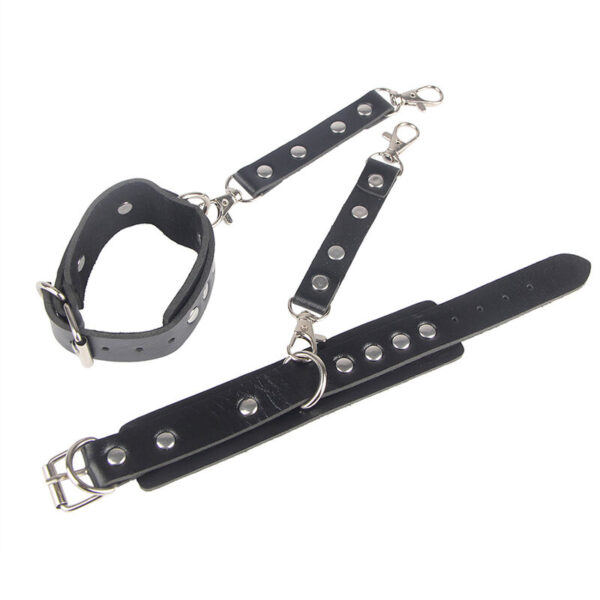 SUBBLIME - 953690 HANDCUFFS WITH BONDAGE BELT BLACK ONE SIZE - Image 9