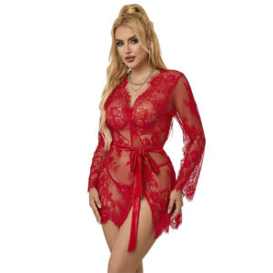 SUBBLIME - 953775 LACE NIGHTGOWN + THONG RED