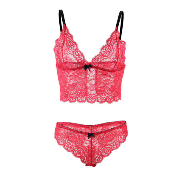 SUBBLIME - 953898 SILK AND LACE NIGHTGOWN + PANTIES RED - Image 7