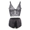 SUBBLIME - 953928 SILK AND LACE NIGHTGOWN + PANTIES BLACK - Image 5