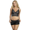 SUBBLIME - 953928 SILK AND LACE NIGHTGOWN + PANTIES BLACK