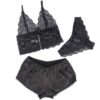 SUBBLIME - 953928 SILK AND LACE NIGHTGOWN + PANTIES BLACK - Image 3