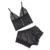 SUBBLIME - 953935 CASUAL SILK NIGHTGOWN + LACE PANTS BLACK - Image 4