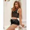 SUBBLIME - 953935 CASUAL SILK NIGHTGOWN + LACE PANTS BLACK - Image 8