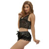 SUBBLIME - 953935 CASUAL SILK NIGHTGOWN + LACE PANTS BLACK - Image 3