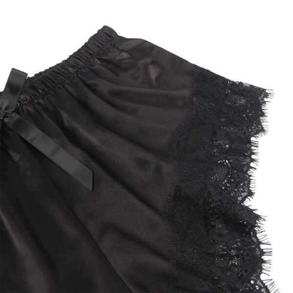 SUBBLIME - 953942 CASUAL SILK NIGHTGOWN + LACE PANTS BLACK - Image 5