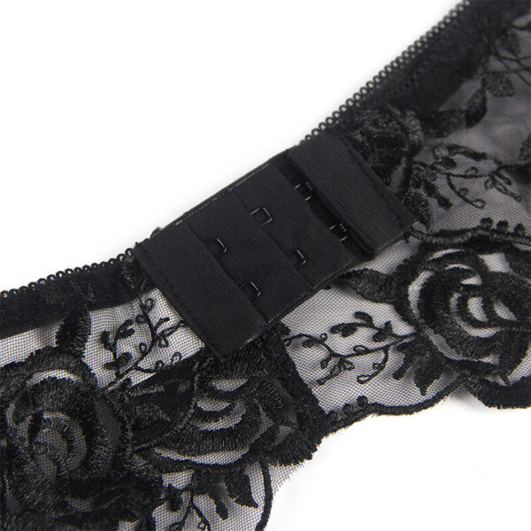 SUBBLIME - 945237 BRA + PANTIES WITH GARTER BELT FLORAL DESIGN BLACK - Image 8