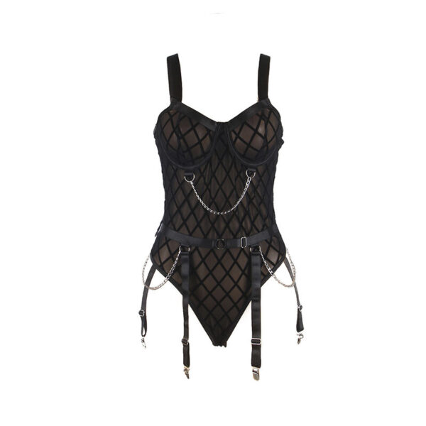 SUBBLIME - 954260 BODY WITH CHAINS + GARTER BELT BLACK - Image 5