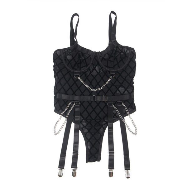SUBBLIME - 954260 BODY WITH CHAINS + GARTER BELT BLACK - Image 7