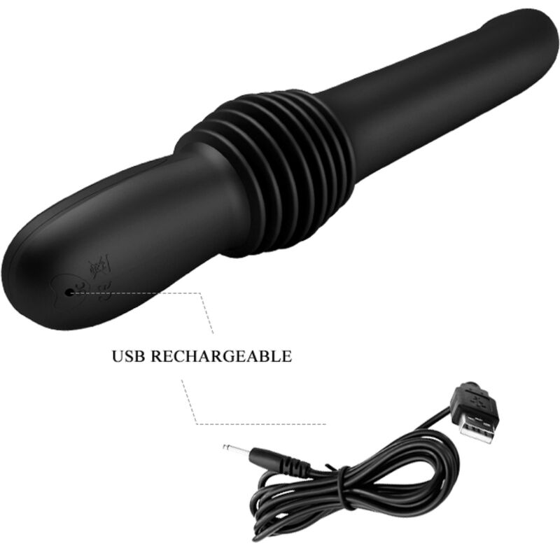 PRETTY LOVE - PAZUZU VIBRATOR 3 THRUST MODES BLACK - Image 6