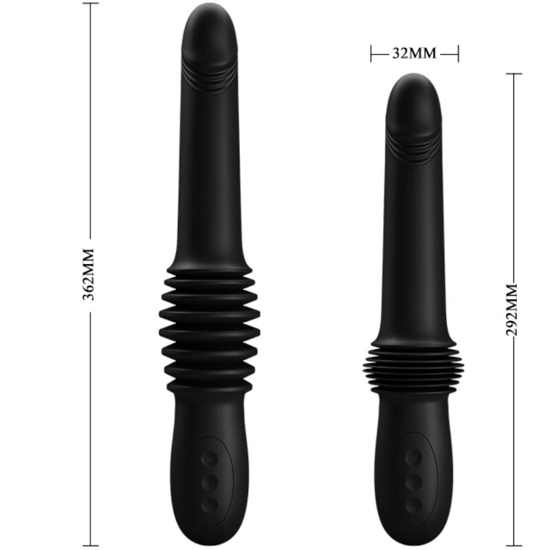 PRETTY LOVE - PAZUZU VIBRATOR 3 THRUST MODES BLACK - Image 7