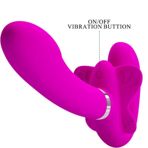 PRETTY LOVE - VALERIE DOUBLE STRAP-ON VIBRATOR 12 VIBRATIONS PURPLE - Image 6