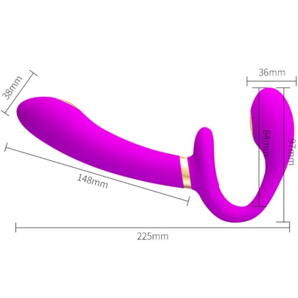 PRETTY LOVE - THUNDERBIRD DOUBLE STRAP-ON VIBRATOR REMOTE CONTROL PURPLE - Image 4