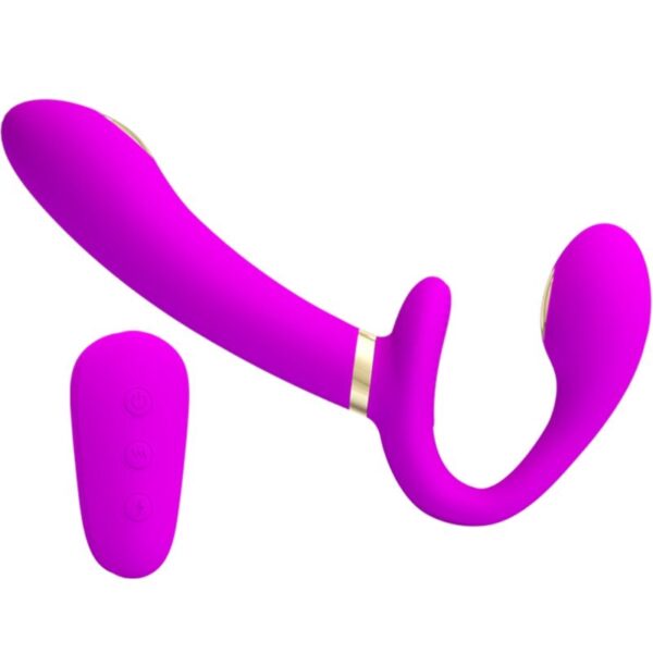 PRETTY LOVE - THUNDERBIRD DOUBLE STRAP-ON VIBRATOR REMOTE CONTROL PURPLE - Image 2