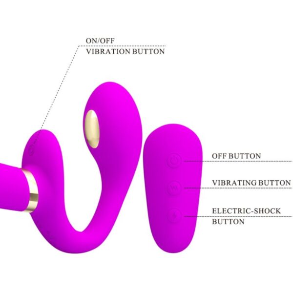 PRETTY LOVE - THUNDERBIRD DOUBLE STRAP-ON VIBRATOR REMOTE CONTROL PURPLE - Image 5