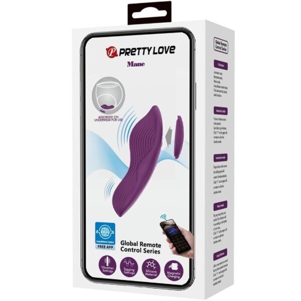 PRETTY LOVE - MANE LAY ON CLITORIS MASSAGER 10 VIBRATIONS REMOTE CONTROL PURPLE - Image 6