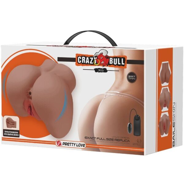 CRAZY BULL - MILA VIBRATOR BUTT WITH REALISTIC VAGINA AND ANUS FLESH CONTROL REMOTO - Image 9