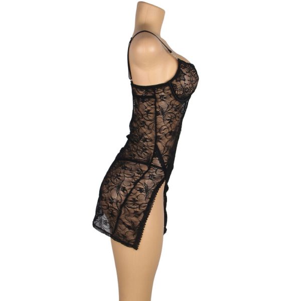 SUBBLIME - 954185 LACE BABYDOLL WITH ADJUSTABLE STRAPS BLACK - Image 5