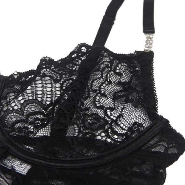 SUBBLIME - 954185 LACE BABYDOLL WITH ADJUSTABLE STRAPS BLACK - Image 8